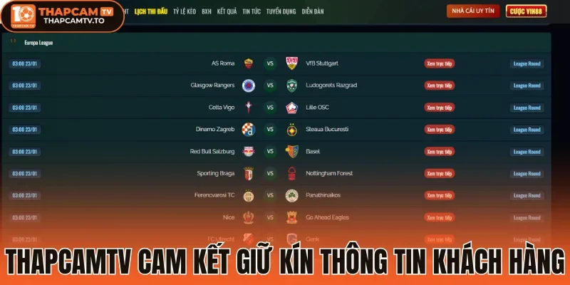 Thapcamtv cam kết giữ kín thông tin khách hàng